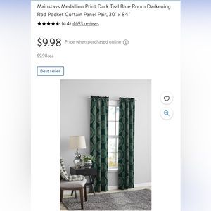 4 Room darkening panels.( 2 pairs )